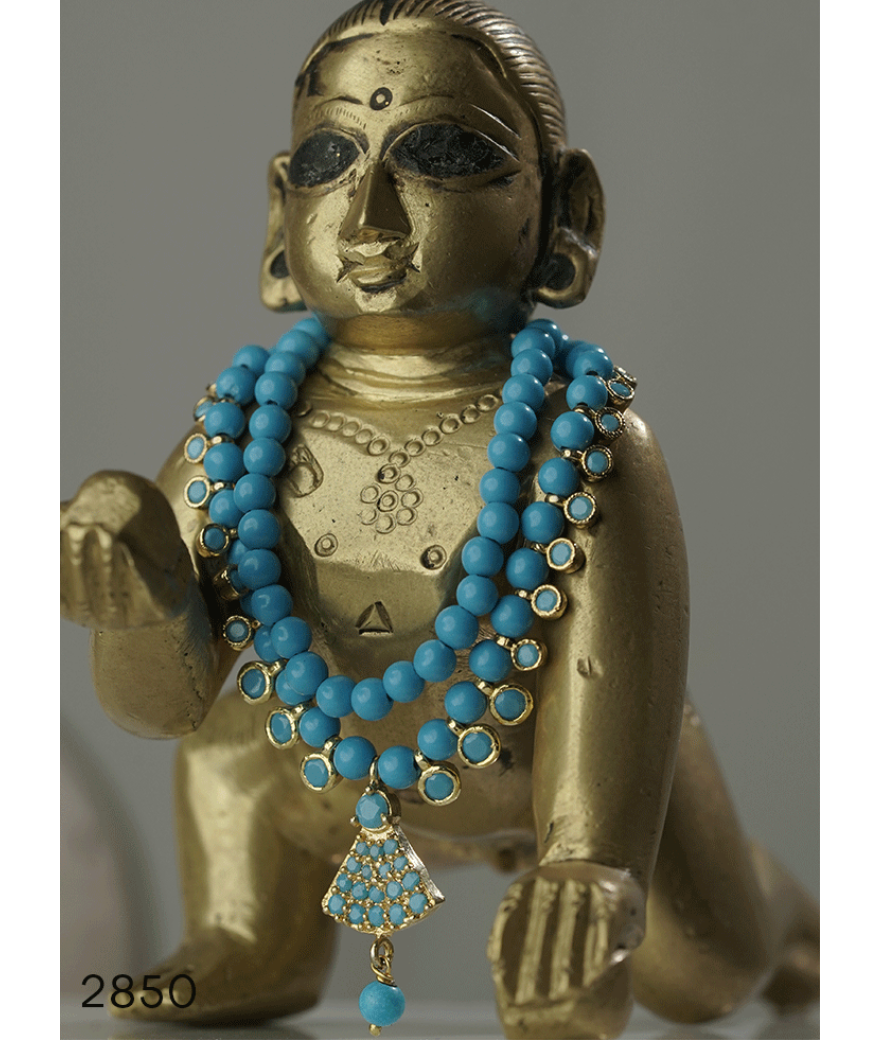 2 Line Blue Haar Mala